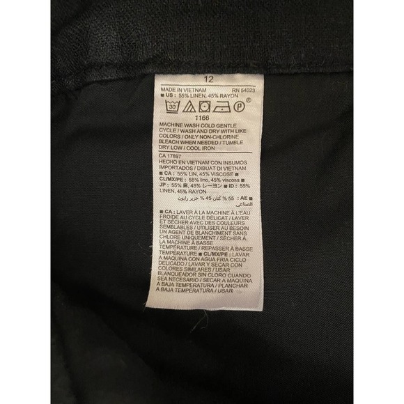 Womens Old Navy Linen Shorts 12 Black Pleated NEW - Picture 7 of 9